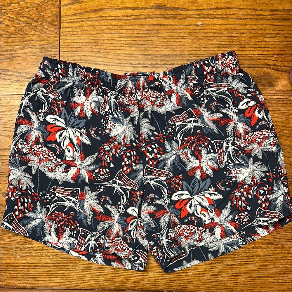 Columbia Red and Blue Swim Trunks with Vibrant Design